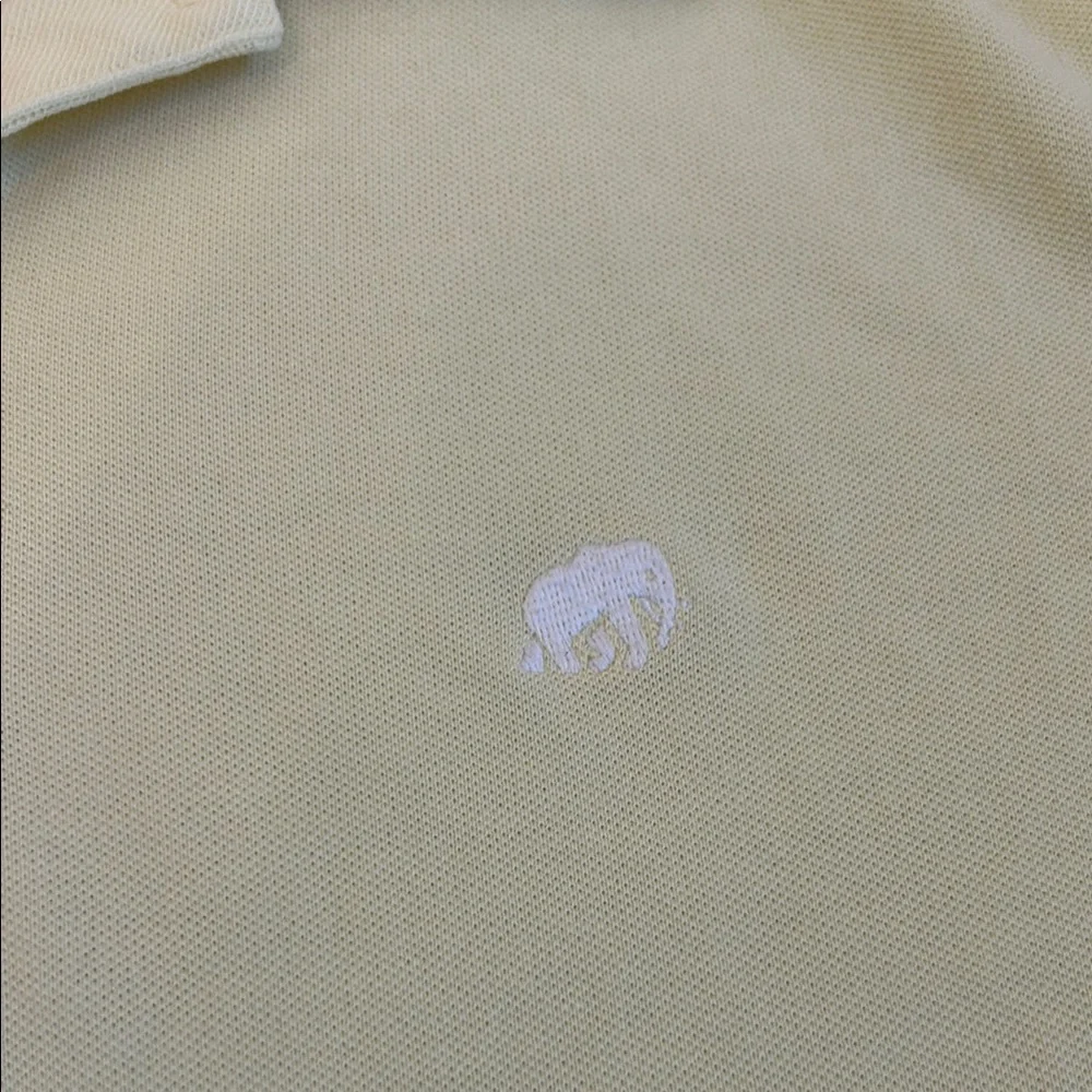 Banana Republic Men's Pique Polo Shirt Size L Yellow Elephant Logo